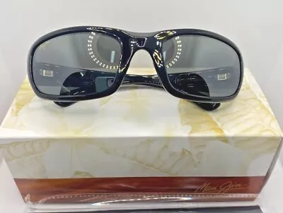 NEW Maui Jim Stingray Grey/Gloss Black Sunglasses 103-02 • $219