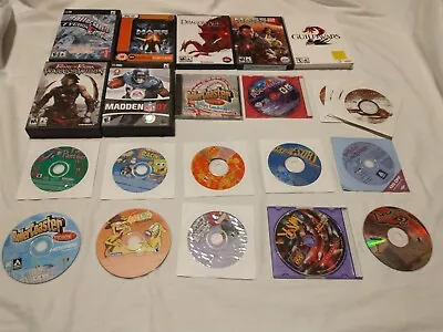 Lot Of 20 PC CD Software Games Mass Effect Roller Coaster Half Life 2-5 Discs • $12.99
