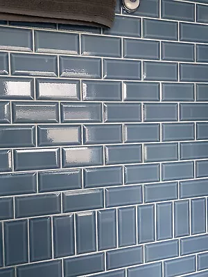 Blue Metro Crackle Wall Tiles • £100