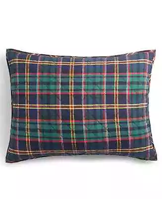 Martha Stewart Collection Collegiate Plaid Flannel Quilted King Sham 20×36 • $29.90