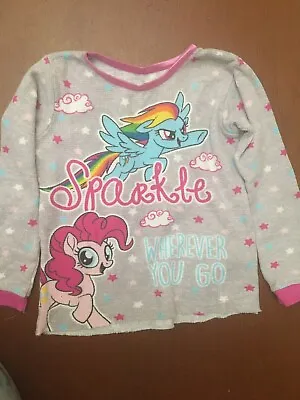 My Little Pony The Movie Pajama Top Size 6 Gray Rainbow Dash Pinkie Pie Stars • $5