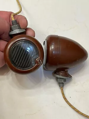 Nos 2 Bullet Teardrop Backup Light Lamp 20's 30's Vintage Hot Rod Trog Scta Hd • $150