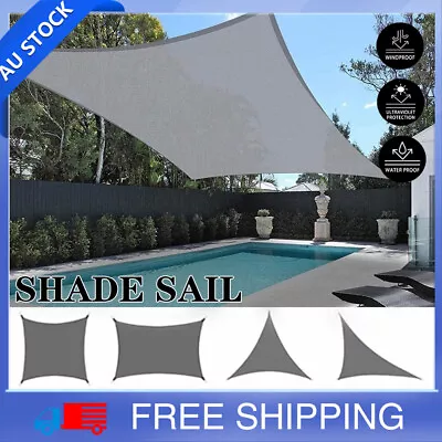 $17 • Buy Extra Heavy Duty Gray Shade Sail Shade Cloth Grey Sun Triangle Square Rectangle
