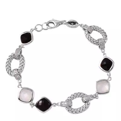 New Charles Garnier Black Onxy And Moonstone Chain Link Braclet MLD8354WZBXMN80 • $135