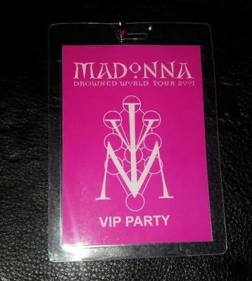 Madonna 2001 DROWNED WORLD TOUR VIP PASS & LEATHER CD CASE  • $50