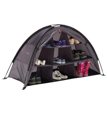 Vango Camping Cupboard Collapsible Tent Awning Storage Organiser - Smoke Grey • £34.50