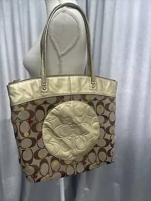 Coach  Laura Admirer  Multi Gold Jacquard Signature Tote Bag #L1194-F18870 • $39