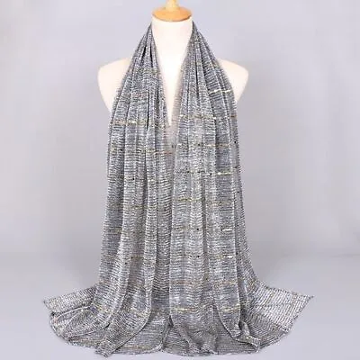 Magic Filament Sequin Hijab Scarves Women Fashion Wrinkle Wedding Veil Headscarf • $16