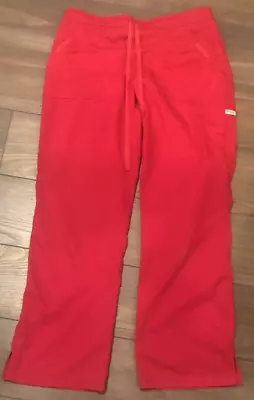 Grey's Anatomy Barco Women's Red Scrub Pants Elastic Waist Tie 4 Pockets Medium • $8.99