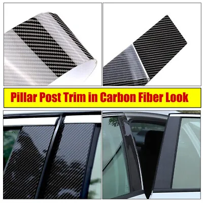 Carbon Fiber Window Pillar Posts Trim Covers For Mazda 6 GH1 Liftback 2008-12 • $14.14