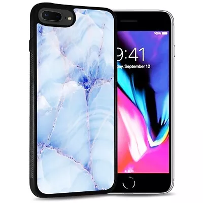 ( For IPhone 8 ) Back Case Cover PB12586 Light Blue Marble • $9.99