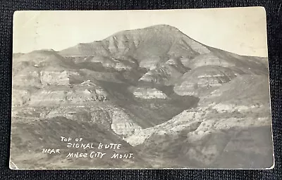 RPPC Top Of Signal Butte Near Miles City Montana MT Real Photo Postcard Vintage • $9.90