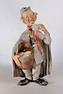 Capodimonte Giuseppe Cappe Figure Of A Postman - Gloss - Perfect • £99