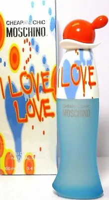 MOSCHINO CHEAP&CHIC I LOVE LOVE Eau De Toilette Spray 3.4 Oz / 100 Ml BRAND NEW! • $38.99