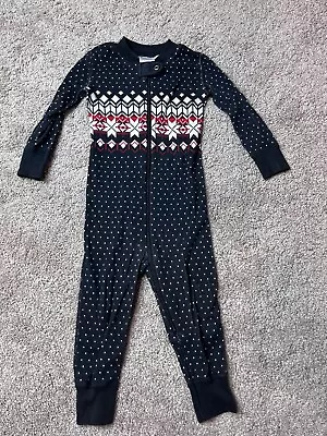 Hanna Andersson 1Pc Baby Zip Up Sleeper Pajamas 80 US 18-24m Christmas Holiday • $14.99