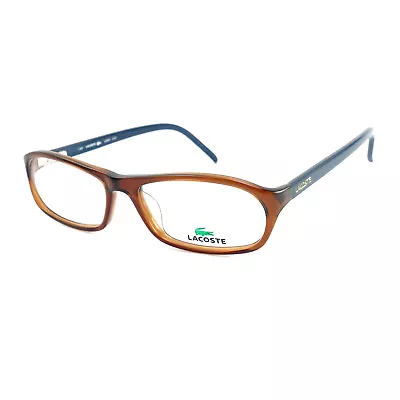 Lacoste Men Eyeglasses Brown/Navy Oval L2621 210 Frames 54 16 140 • $45