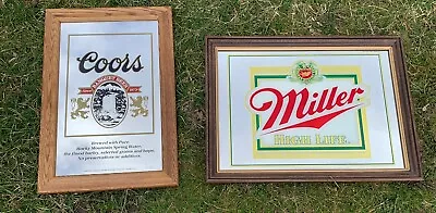 Vintage MILLER HIGH LIFE & COORS Beer Advertising Mirrors New Set Of Two • $64