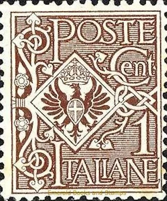 EBS Italy 1901 Floreale - Aquila Sabauda - 1 Centesimo - Unificato 68 MNH** • $5