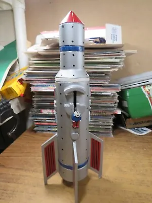 Metal Rocket Space Ship Mechanical USA Bank W/Astronaut - Vintage • $140
