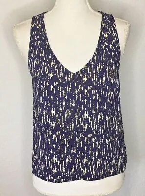 I Love H81 Women's Size Large Racerback Tank Top Navy Blue White Hi Low Shirt • $7.99