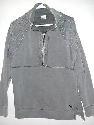 Victoria Secret PINK Pullover Women's S Gray Sweatshirt Half Zip Fleece • $13.99