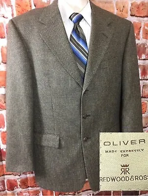 OLIVER Mens Brown Alpaca Wool Blend Sport Coat Blazer 40R (t7) • $30