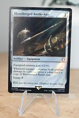 MTG Fallout - Bloodforged Battle-Axe - SURGE FOIL Near Mint [NM] PIP #754 • $5