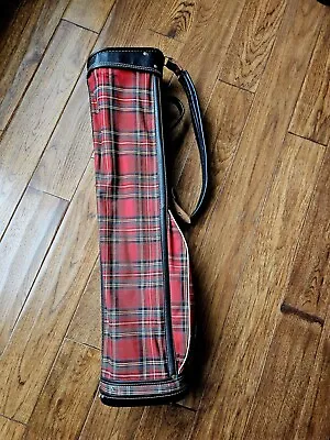 Vintage Red Tartan Plaid Golf Bag Wall Hanger Range Bag Kids Bag Man Cave  • $43.95