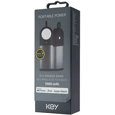 Key 3 In 1 Portable Power Bank Battery Charger For Apple Watch IPhone & IPod • $11.95