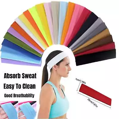 Women Plain Headband 7 Cm Wide Kylie Unisex Yoga Sports Facial Ladies Hairband • £1.49