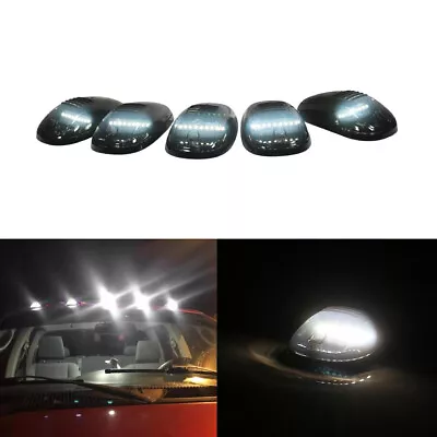 5pc Smoked Lens White LED Cab Roof Clearance Lights For 17-up Ford F250 F350 • $28.98