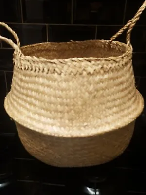  IKEA Fladis Basket Seagrass Handmade Woven Storage 36cm Meduim Large • £15