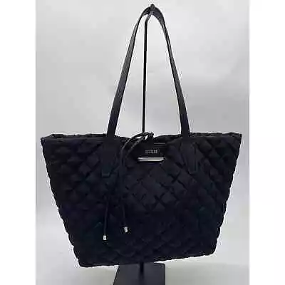 Guess Bobbi Inside-Out Black Nylon Quilted Puffer Tote Reversible Travel 2 Bags • $55