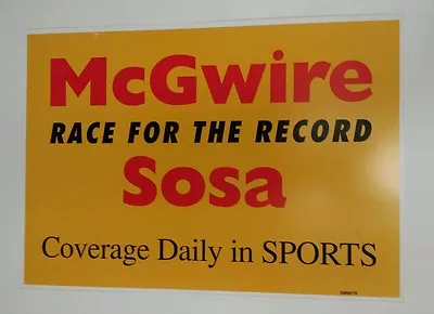 1998 VINTAGE MEDIA POSTER McGWIRE RACE FOR THE RECORD SOSA - VERY RARE PIECE • $49.99