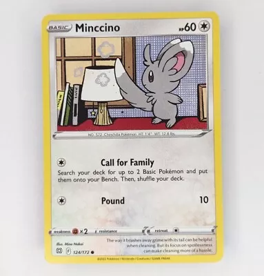 Minccino 124/172 Regular - Pokemon Sword & Shield Brilliant Stars • $1.15