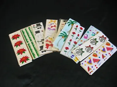 Mrs Grossman LOT -- 4 Strips Top Hats Christmas Roses Confetti STICKERS-- • $2.75