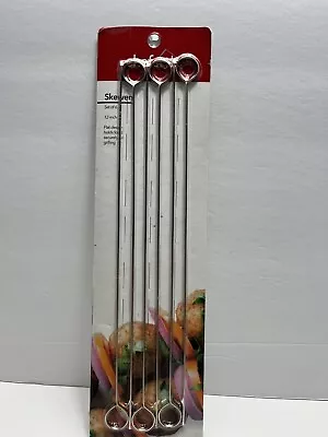 Chef Style Stainless Steel 12-Inch Barbeque Skewers Set Of 6-package Has A Tear • $6