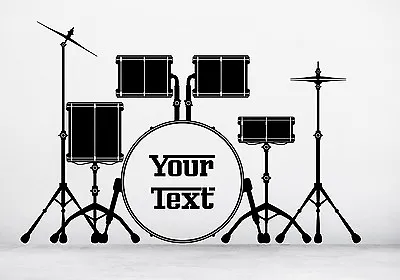 Personalized Drum Kit Band Music Musical Wall Window Decal Sticker Art Any Color • £25.30