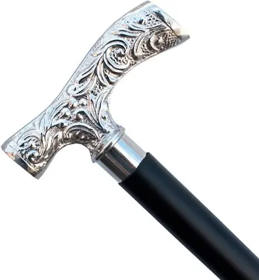 Handmade Brass Ornate Handle Black Walking Cane 38  For Nautical Man Women Gift • $34.16