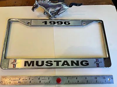 Vintage 1996 Ford Mustang License Plate Holder & Emblem • $8