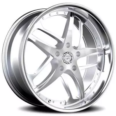 24 Inch 24x9 Lexani SOLAR SILVER Chrome LIp Wheels Rims 5x112 +38 • $3044.24