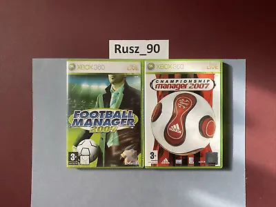 Football & Championship Manager 2007 Xbox 360 Bundle UK PAL & Manuals GOOD COND • £22.50