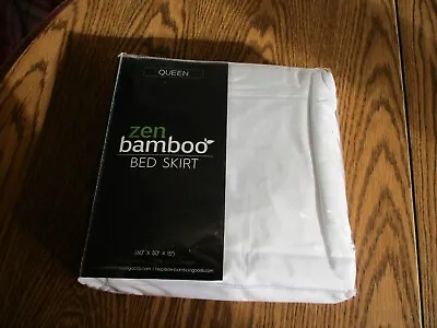 Queen Size Bed Skirt Made By Zen Bamboo 60 X 80 X 15 New White • £14.45