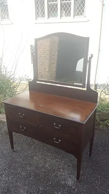 £125 • Buy Simple & Elegant Antique Edwardian Mahogany Dressing Chest/Table With Mirror Top