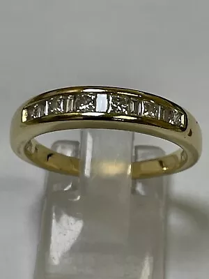 £675 • Buy Stunning 18 Carat Yellow Gold Princess Cut DIAMOND ETERNITY Ring 0.50 Carat