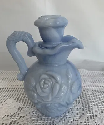 Vintage 1978 Avon Victoriana Pitcher Blue Milk Glass  W/bubble Bath • $12.50