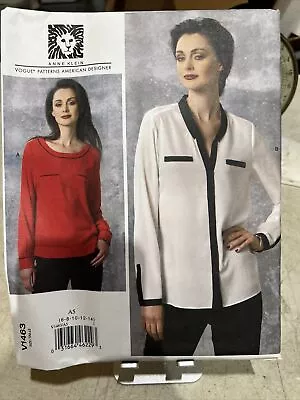 Vogue Pattern 1463  Shirt Top  Designer  Misses Sizes 6 8 10 12 14  Uncut • $7.99