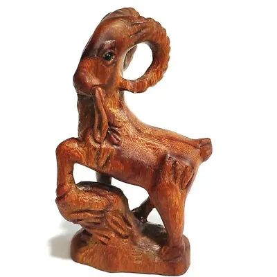 £24.01 • Buy M7233 -20 Years Old Collectibl 2  Hand Carved Ironwood Netsuke - Goat Ram