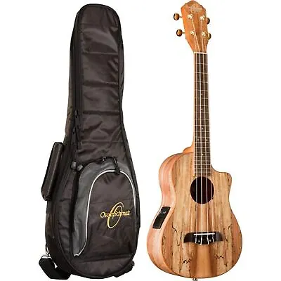 Oscar Schmidt OU8TLCE Spalted Maple Acoustic Electric Tenor Ukulele With Gig Bag • $251.10
