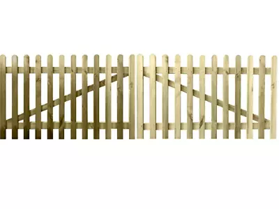 Pair Of Premium Picket Entrance Gate Wooden Driveway Gate - Various Sizes • £331.95